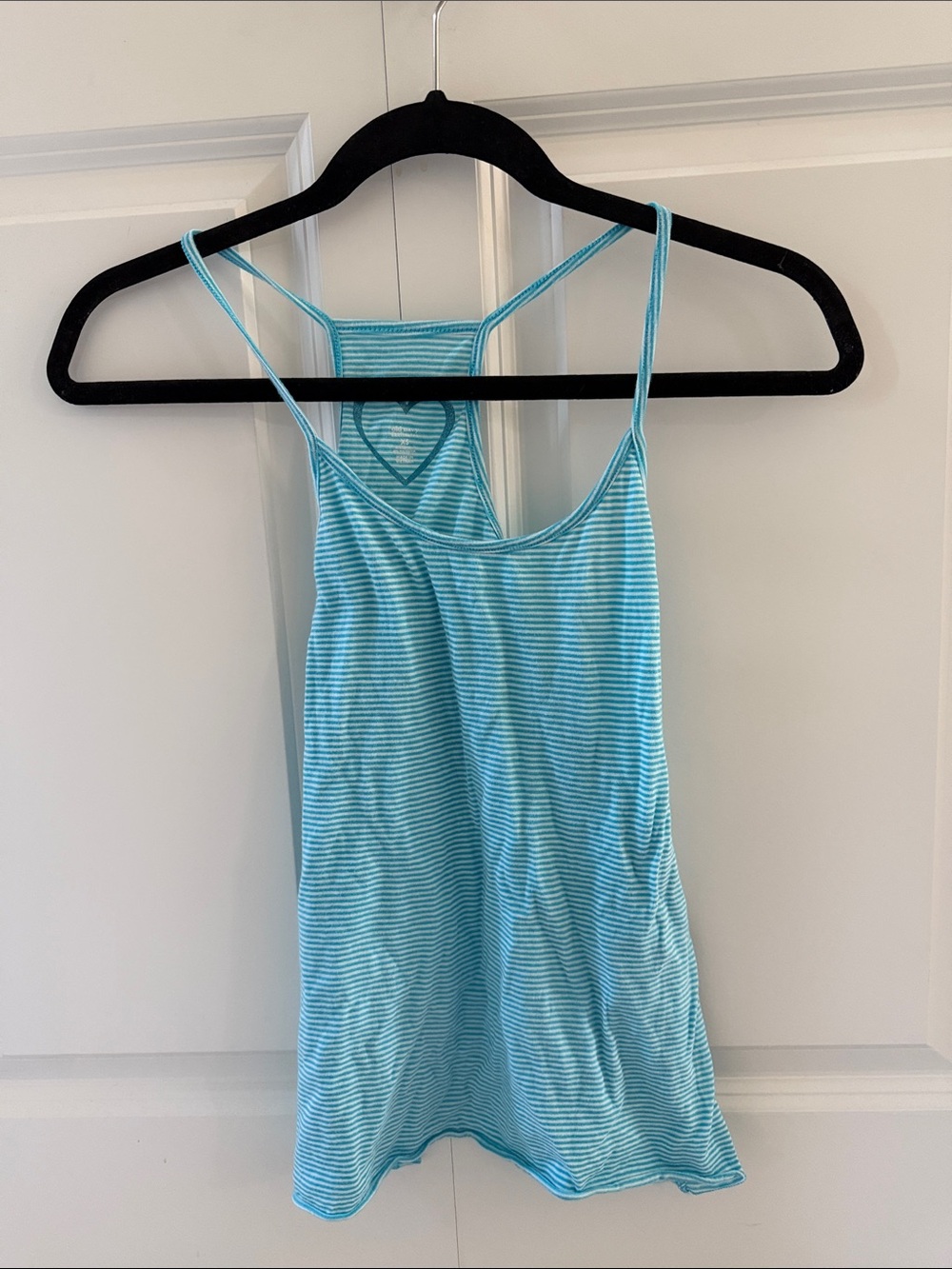 Old Navy Light Blue Striped Women's Spaghetti Strap Tank Top XS